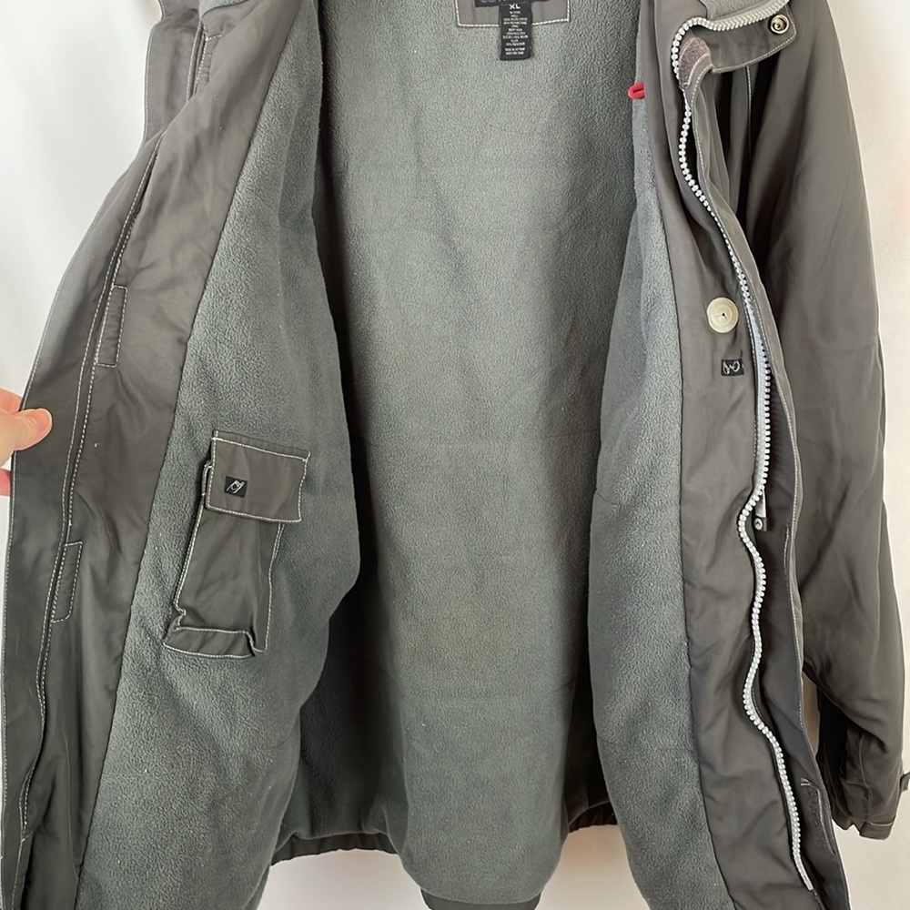 American Eagle Men's Gray Hooded Ski Jacket w/Lots of Zipper Pockets - Size XL - Picture 14 of 17